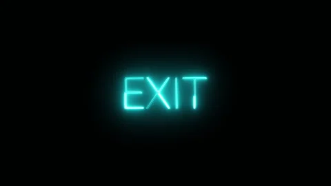 Exit neon text animation on black background Stock Footage 292741134