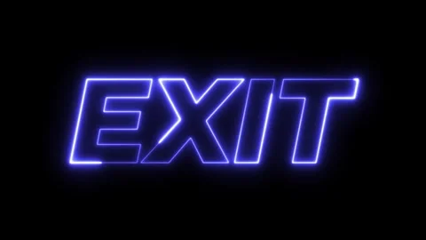 Exit Neon Text Animation Design Stock Footage 318339112