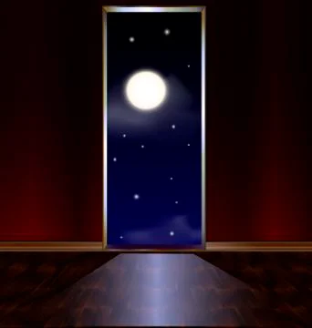 Exit in night heavens Illustrazione stock