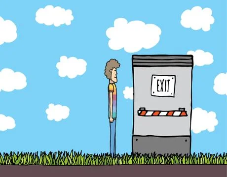 Exit outdoor / feeling trapped Stock Illustration
