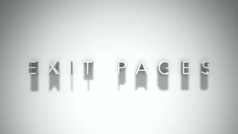 Exit pages 3D title animation with shadows on a white background Stock Footage 296922728