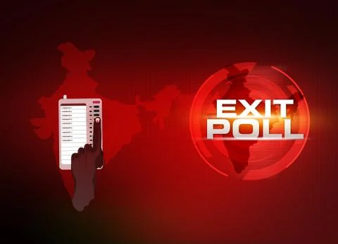 Exit poll, election India background illustration, 库存插图