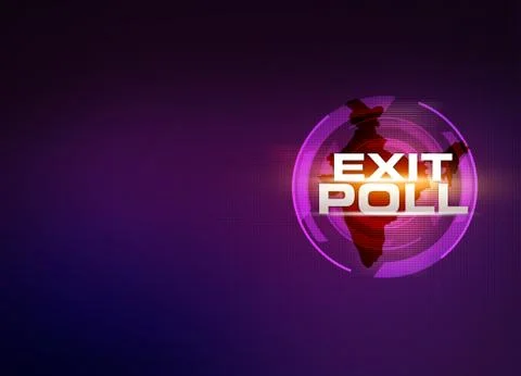 Exit poll, election India background illustration 库存插图