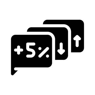 Exit polls growing and falling glyph icon vector illustration Stock Illustration