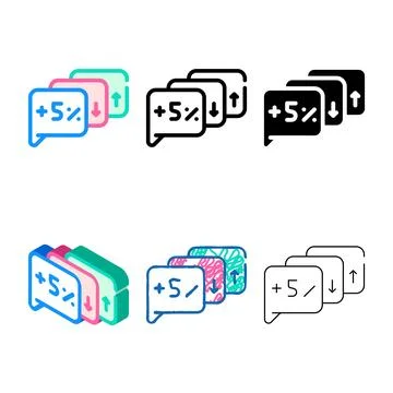 Exit polls growing and falling color icon vector clean Stock-Illustration