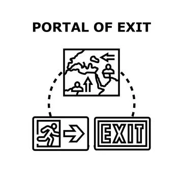 Exit portal concept with destination map Stock Illustration