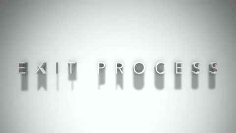 Exit process 3D title animation white text on a white background Stock Footage 299702458