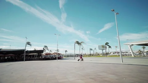 Exit from the quick drop off car park at Faro International Airport Stock Footage 131388169