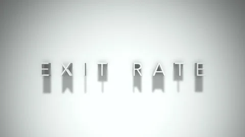 Exit rate 3D title animation with shadows on a white background Stock Footage 297274574