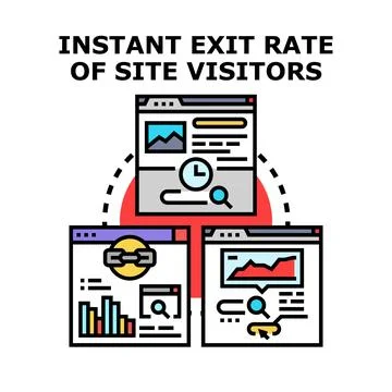 Exit rate of site visitors web analytics concept Stock Illustration