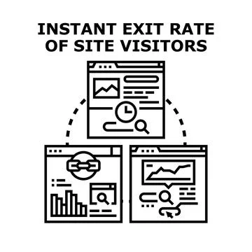 Exit rate of site visitors web analytics concept Stock Illustration