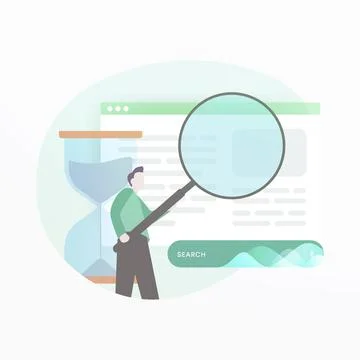Exit rate, time on page or dwell time seo concept. Search engine optimization Illustrazione stock