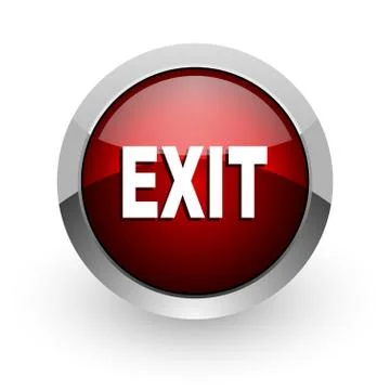 Exit red circle web glossy icon. 库存插图