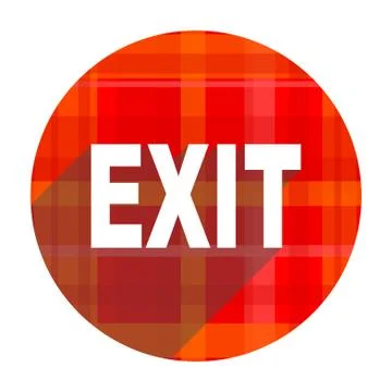 Exit red flat icon isolated. Stock Illustration