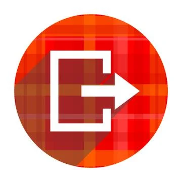 Exit red flat icon isolated. Illustrazione stock
