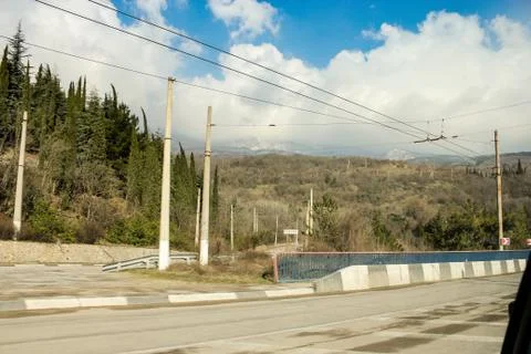 Exit from the road to Gurzuf. Stock Photos