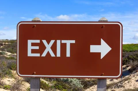 Exit Road Sign With Arrow Stock Photos