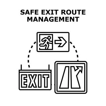 Exit route management for emergency safety planning イラスト素材
