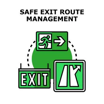 Exit route management for emergency safety planning Stock Illustration