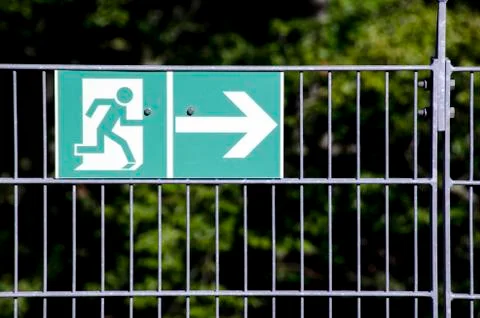 Exit route sign Stock Photos