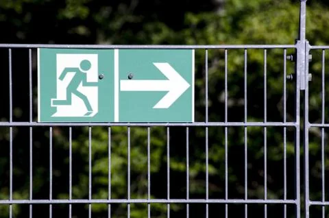 Exit route sign Stock Photos