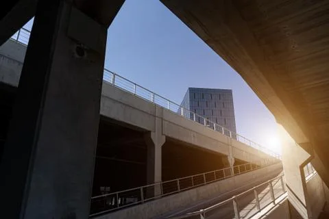 Exit to the second level of Parking. Shopping center. Stock Photos