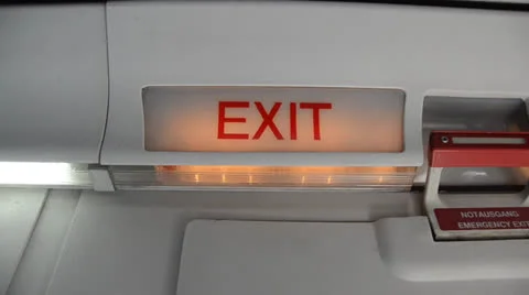 Exit sign in airplane Vidéo 22881473