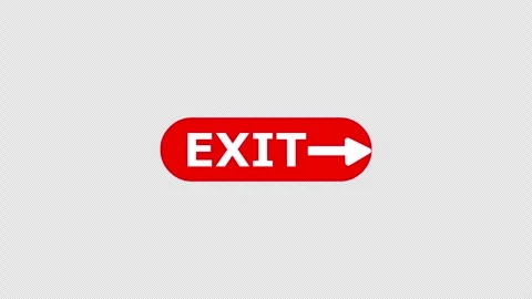 Exit Sign Arrow Animation on White Background Vídeos de archivo 334986488