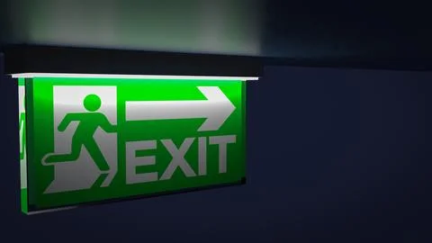 The exit sign for Background concept 3d rendering Ilustración de archivo