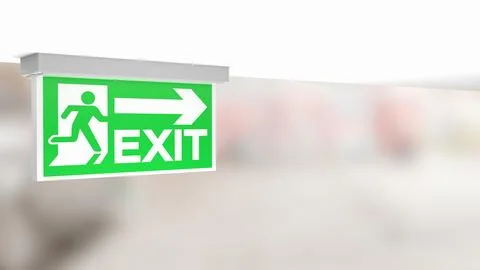 The exit sign for Background concept 3d rendering Stock Illustration