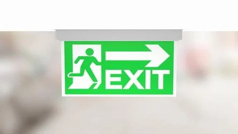 The exit sign for Background concept 3d rendering Ilustración de archivo
