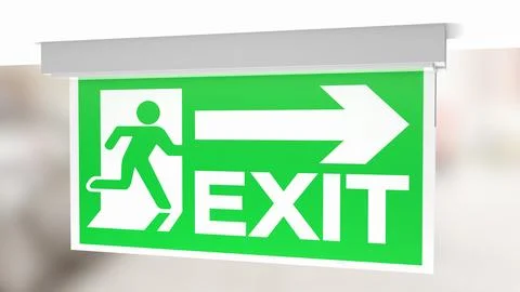 The exit sign for Background concept 3d rendering Ilustración de archivo