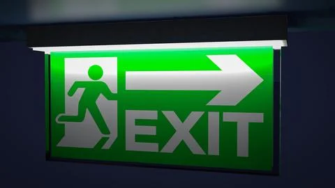 The exit sign for Background concept 3d rendering Ilustración de archivo