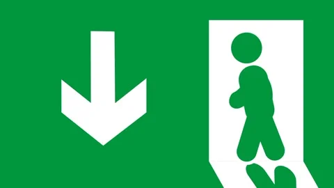 Exit Sign Down Stock Footage 335667558