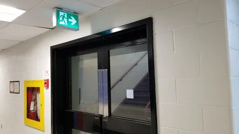 Exit Sign Stock Footage 91232707