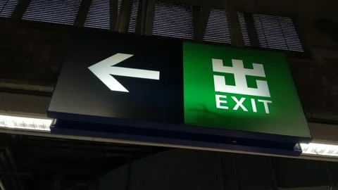 An exit sign Stock Footage 144383404
