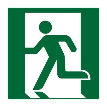 Exit sign green Stock Illustration