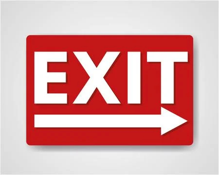 Exit Sign with a Green Rectangular Board Icon Ilustración de archivo