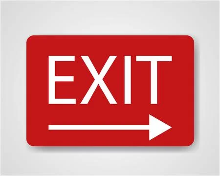 Exit Sign with a Green Rectangular Board Icon Ilustración de archivo