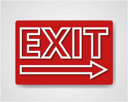 Exit Sign with a Green Rectangular Board Icon Ilustración de archivo
