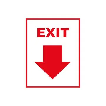 Exit sign icon in case of fire. Stock Illustration
