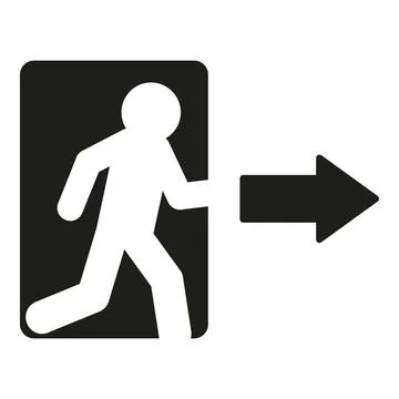 Exit sign icon simple vector. Fire alarm Ilustración de archivo