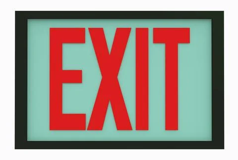 Exit sign isolated on white background Stock Illustration