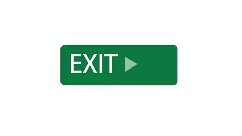 Exit Sign label Animation with Arrow Indication The Exit Direction. Isolate.. Stock Footage 304094616