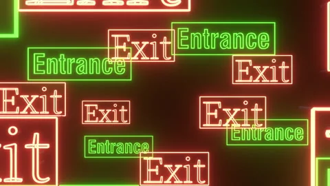 Exit Sign Neon Background Stock Footage 319954400