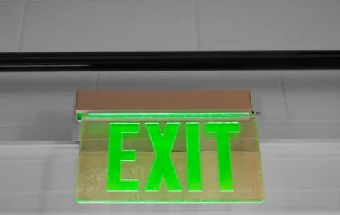 Exit sign Stock Photos