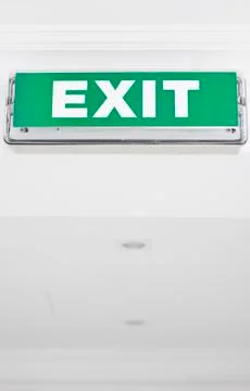 Exit sign Stock Photos
