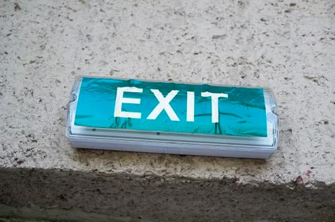 Exit sign Stock Photos