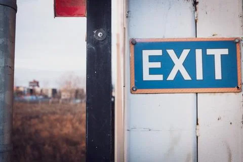 Exit sign Stock Photos