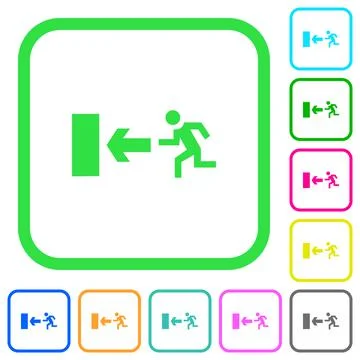 Exit sign vivid colored flat icons icons Stock Illustration